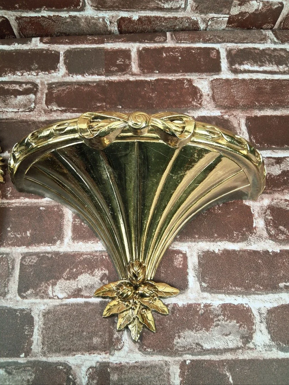 Vintage Shelf & Mirror Burwood 90s Hollywood Regency Shiny Gold Lightweight